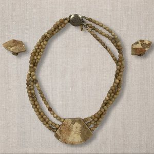 Vintage Karla Jordan Necklace & Clip On Earrings.